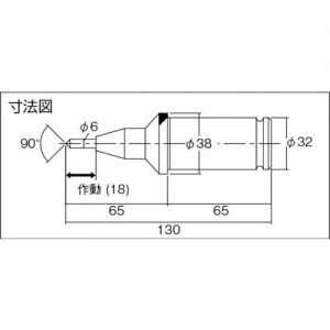 Trusco “line master”车床用顶针（硬质淬火型） 芯径6mm L32-130