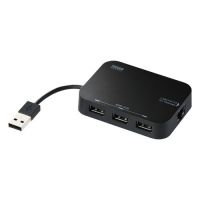 山业 SANWA USB集线器（带LAN适配器·黑色） USB-HLA306BKN