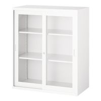 Trusco 单元型墙面书柜（带框玻璃移门） H1050 白色