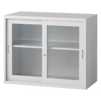 Trusco 单元型墙面书柜（带框架玻璃推拉门） 白色