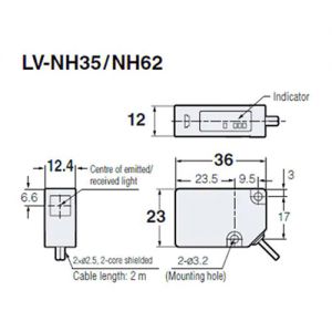 【现货/原包装】基恩士 KEYNCE 传感器头 光斑回归反射型小光斑 LV-NH62