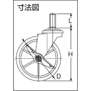 Trusco “凤凰系列货架”用脚轮（尼龙聚氨酯车轮式样） 万向轮·带制动器